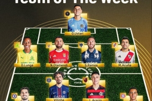 世俱杯首周最佳阵:穆西亚拉、维蒂尼亚入选,穆阿尼、拉莫斯在列